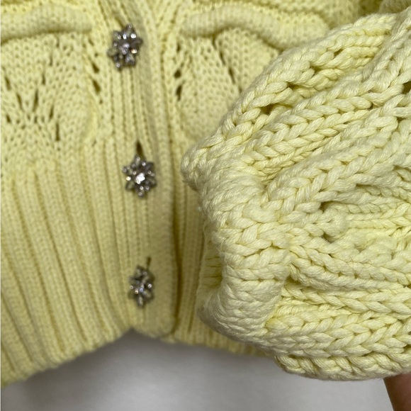Zara Knit Jewel Button Cardigan in yellow - Picture 5 of 6